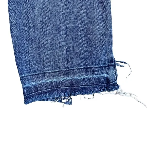 Boot Cut Distressed Rag Hem Jeans - Picture 5 of 6